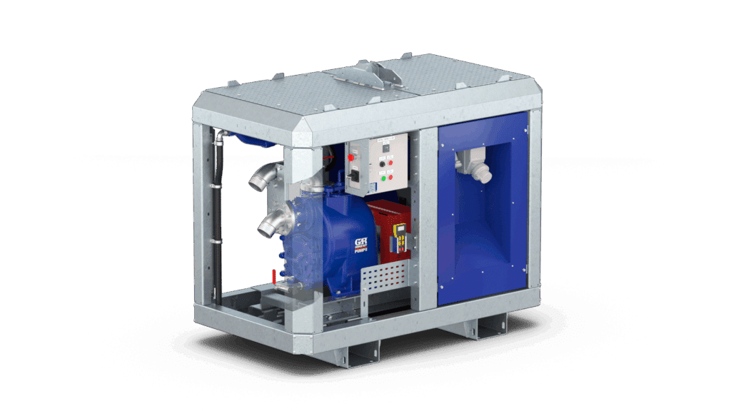 E-LINE T3-7.5-4 elektrische pompset. Elektrisch aangedreven nat zelfaanzuigende pompset voor het verpompen van schoon, vervuild en rioolwater.
