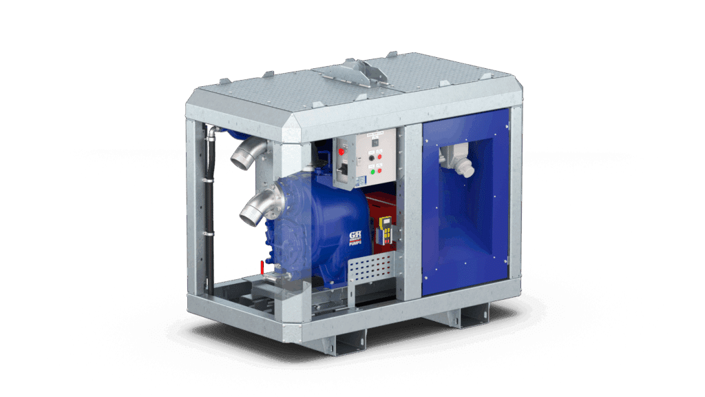 E-LINE T4-7.5-4 elektrische pompset. Elektrisch aangedreven nat zelfaanzuigende pompset voor het verpompen van schoon, vervuild en rioolwater.